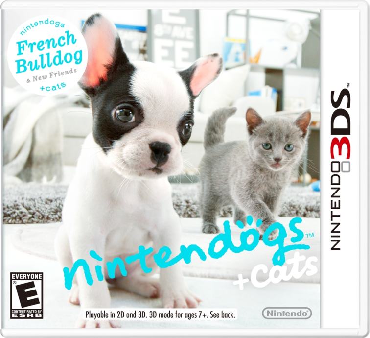 Nintendogs+Cats-French Bulldog & new Friends, NINTENDO 3DS Igra,novo