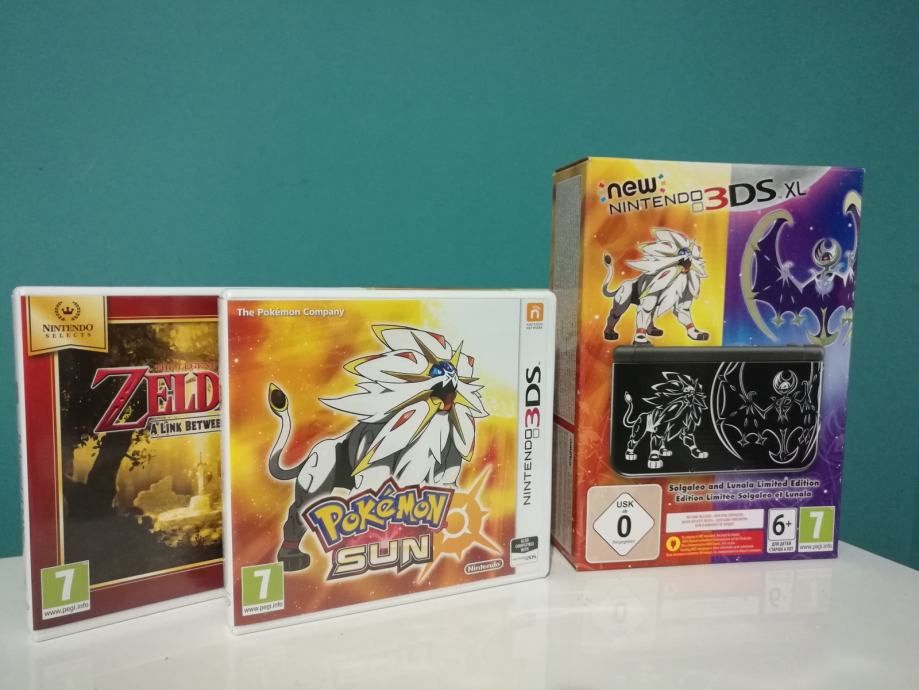 New Nintendo 3DS XL Sun and Moon Limited edt. + Igrice