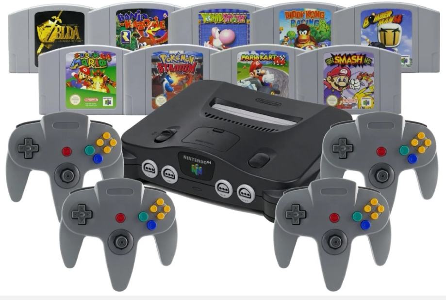 Nintendo 64 + 4 joystick + Mario Cart
