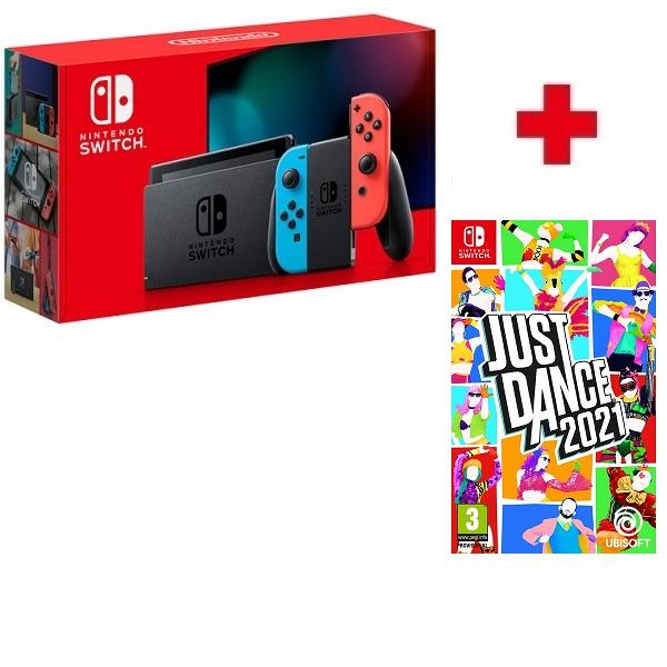 Nintendo Switch konzola crveni/plavi Joy-Con V2+Just Dance 21,račun