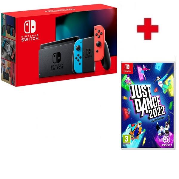 Nintendo Switch konzola Crveno-Plava V2+Just Dance 2022 novo,račun