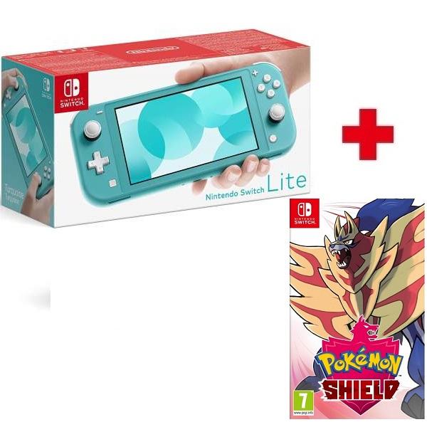 Nintendo Switch Lite igraća konzola turk+Pokemon Shield,novo,račun,gar