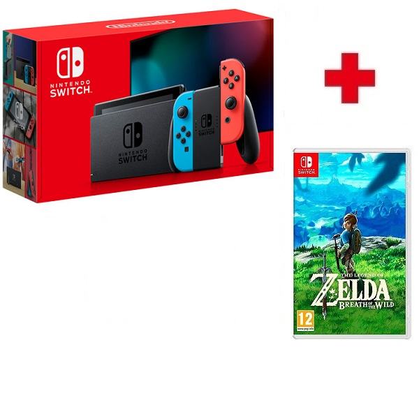 Nintendo Switch Crveno&Plavi V2 + igra Zelda,novo u trgovini, račun