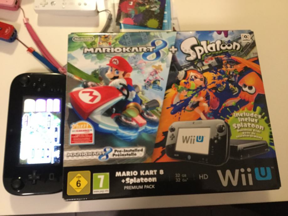 Nintendo Wii U 32gb Splatoon and Mario Kart 8 Wii U Premium bundle