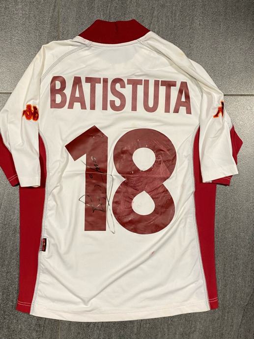 Football - Gabriel Batistuta - AS Roma - 2000-01 - Home Shirt - Retro Football - Gabriel Batistuta - AS Roma - 2000-01 - Home Shirt - Retro