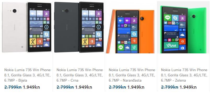 Nokia Lumia 735 Win Phone 8.1, -NOVI/IZDAVANJE R1/ NA RATE 12 X 162KN