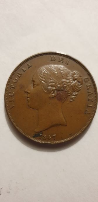 1 PENNY, VELIKA BRITANIJA 1847 VICTORIA