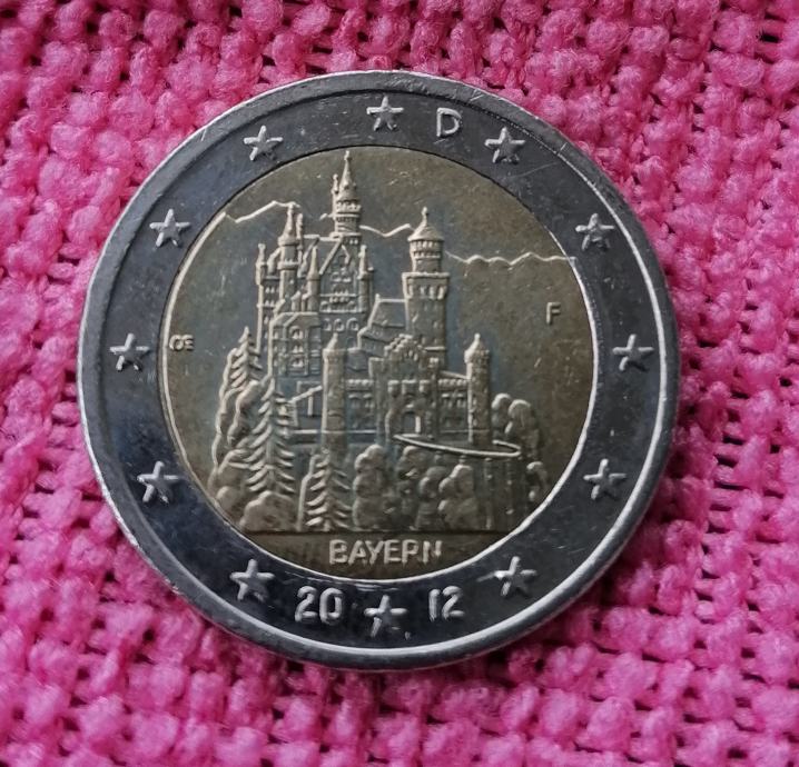 2 euro SET kovanica Njemačke pokrajine Bayern, 2012. god.
