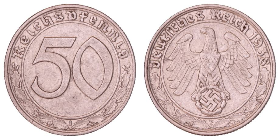 (95) NJEMAČKA 50 reichspfenninga 1938.E