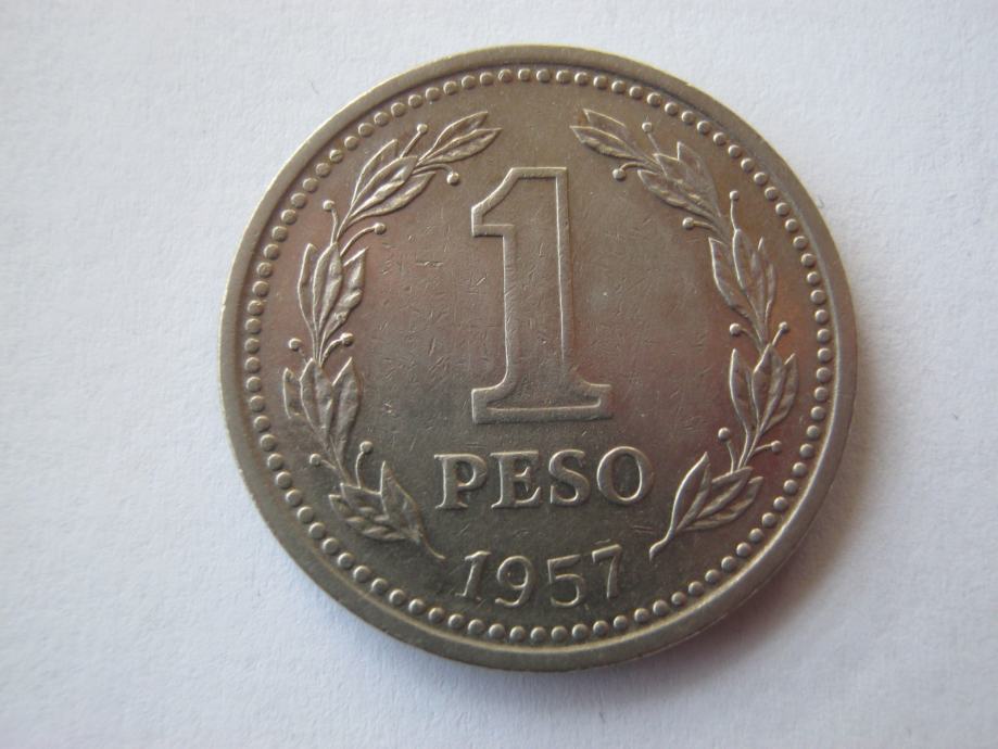 Argentina 1 peso 1957.(1957.-1962) Freedom head Oudine KM#57