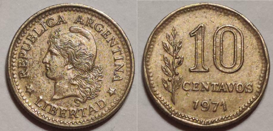 Argentina 10 centavos 1971 **/