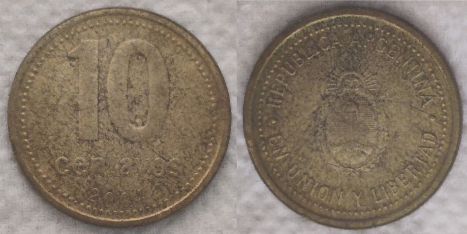 Argentina 10 centavos, 2004 ****/