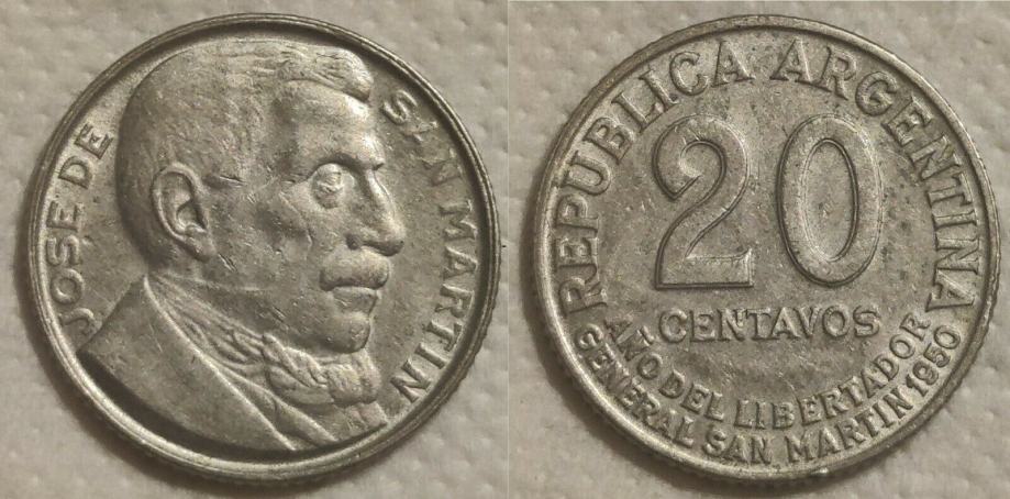 Argentina 20 centavos, 1950 **/