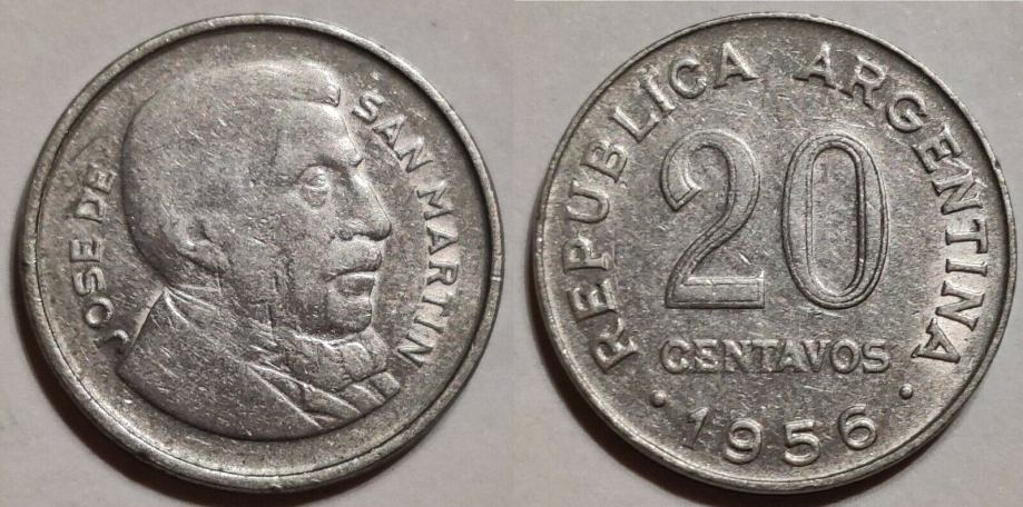 Argentina 20 centavos, 1956 **/