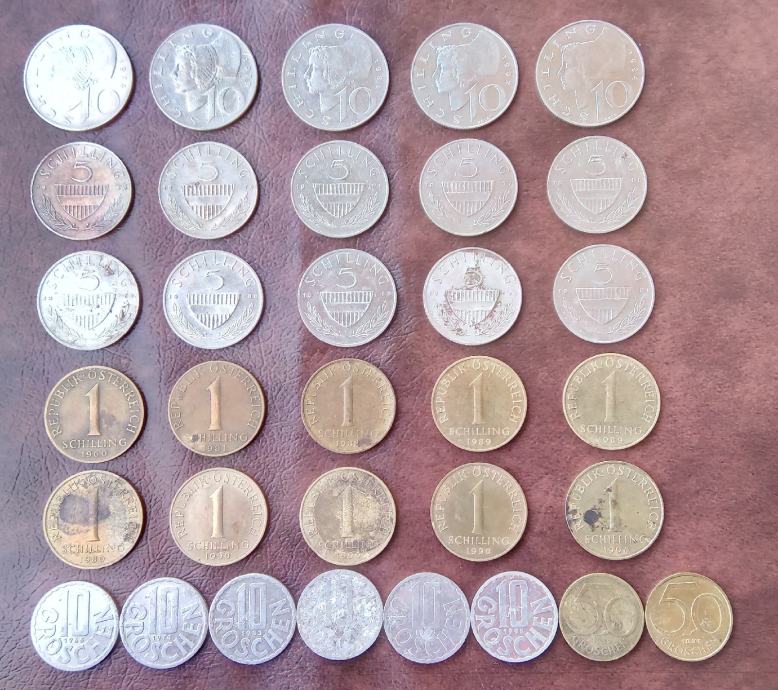 Austrijski Šilinzi i Groševi,kovanice,LOT ili pojedinačno