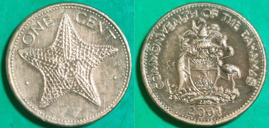 Bahamas 1 cent, 2001 ***/