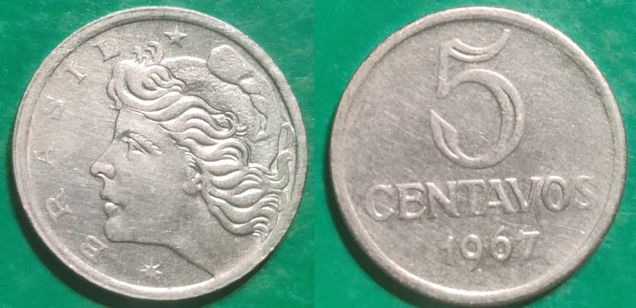 Brazil 5 centavos, 1967 **/
