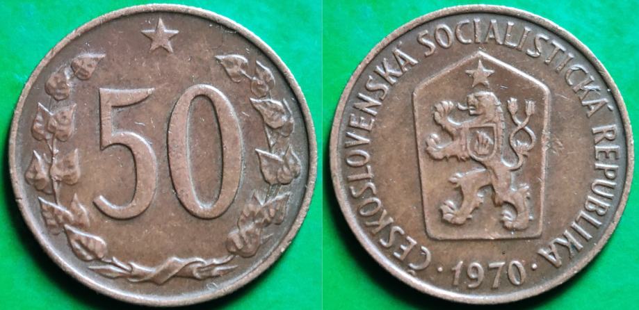 Czechoslovakia 50 hellers, 1970 /