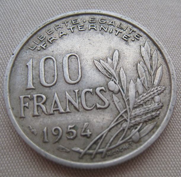 FRANCE 100 FRANCS 1954
