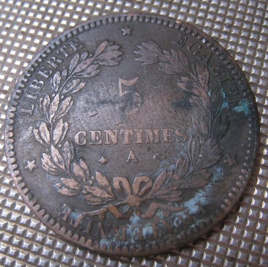FRANCE 5 CENTIMES 1871A