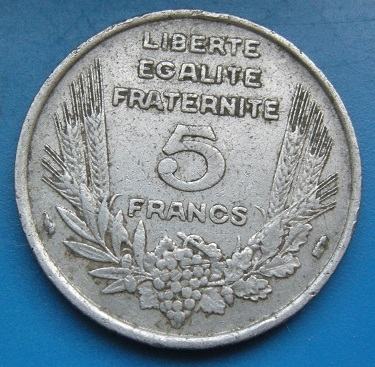 FRANCE 5 FRANCS 1933