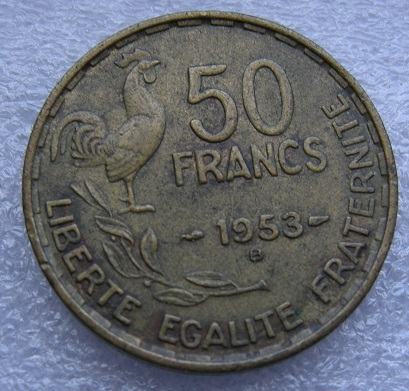 FRANCE 50 FRANCS 1953B