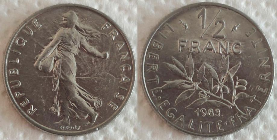 France ½ franc, 1983