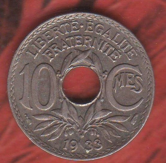 Francuska 10 centimos 1933 ( KO916 )