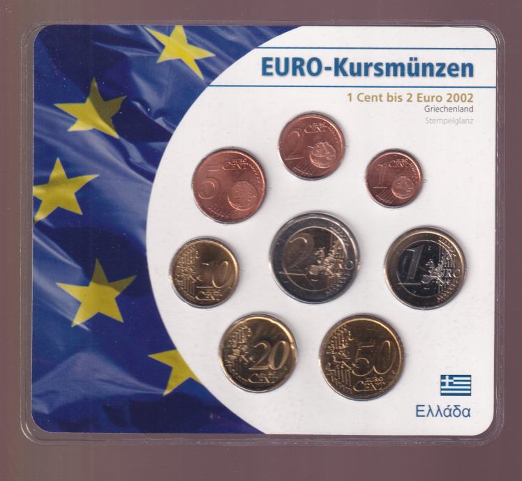 GRČKA    - KOMPLET EURO KOVANICS 2002 UNC  - SETOVI 2