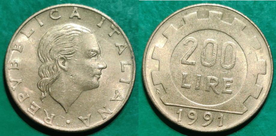 Italy 200 lire, 1991 /