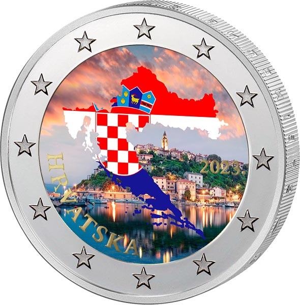 Kovanica u boji 2 eura Hrvatska