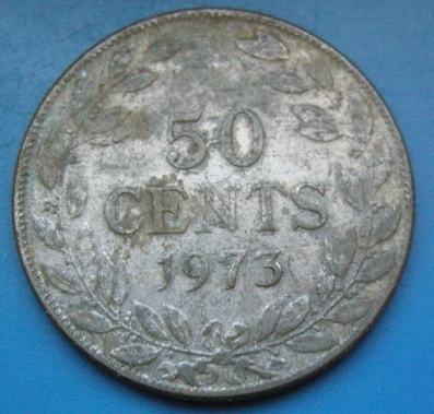 LIBERIA 50 CENTS 1973