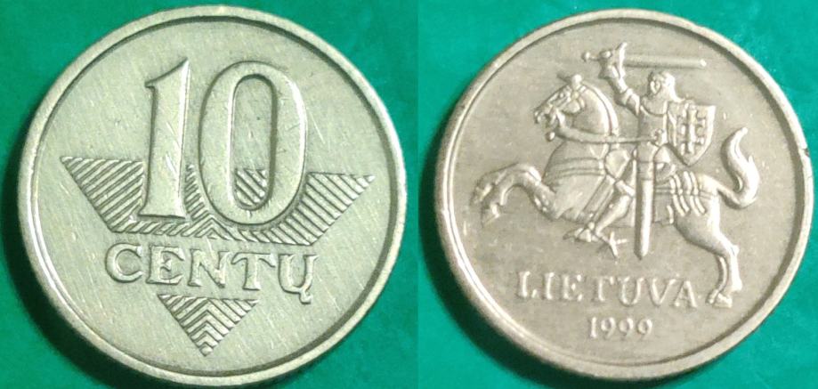 Lithuania 10 centas, 1999 ***/