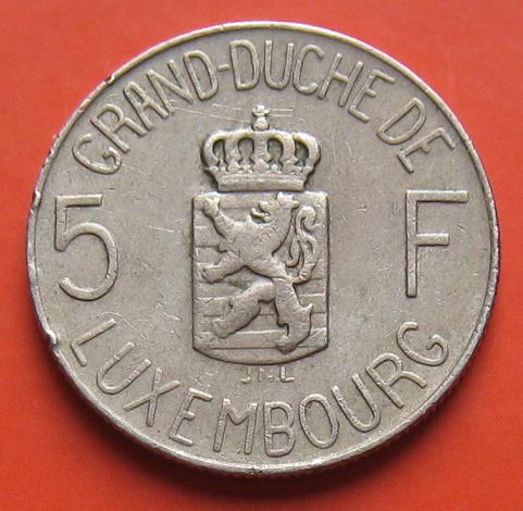 LUXEMBOURG 5 FRANCS 1962