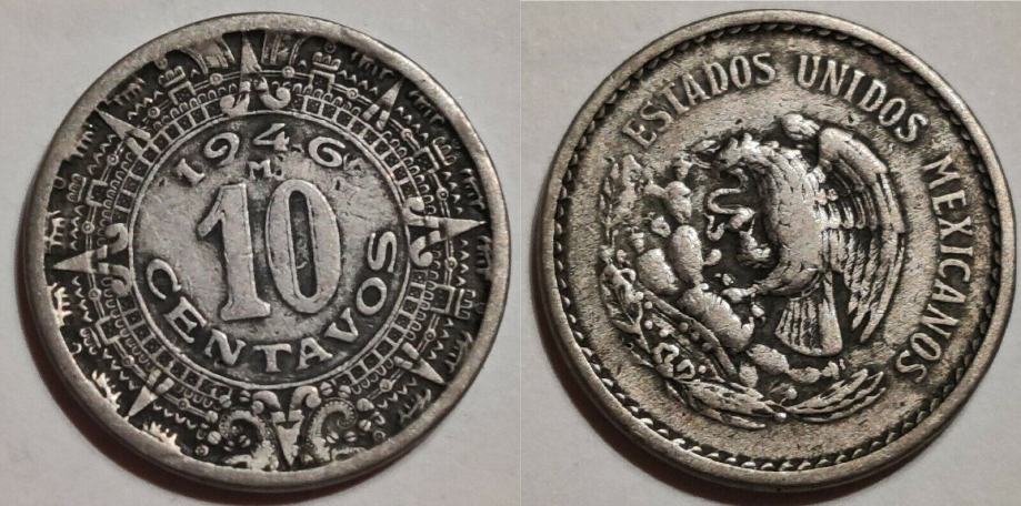 Mexico Meksiko 10 centavos, 1946 **