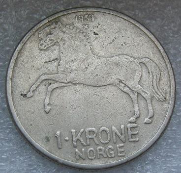 NORWAY 1 KRONE 1959