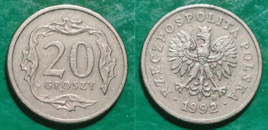 Poland 20 groszy, 1992 **/