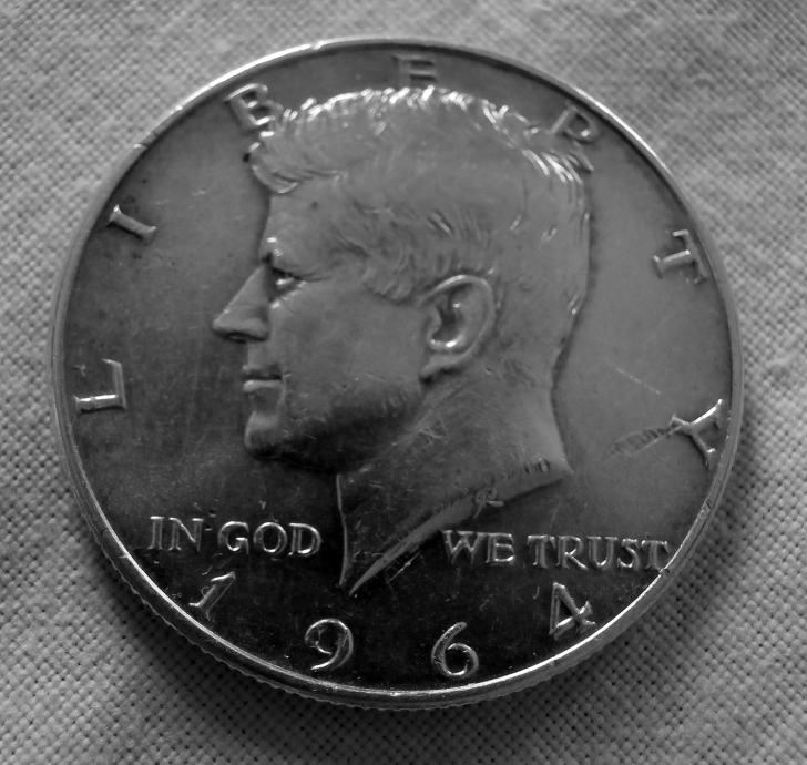 Srebrnjak Half Dollar Kennedy 1964 D