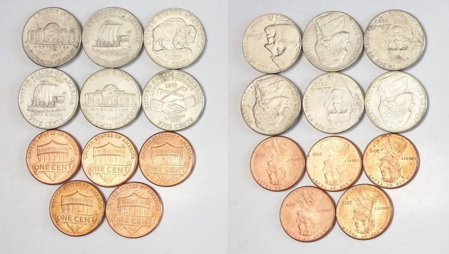 (TA.318) SAD Lot kovanica od 1 i 5 centi