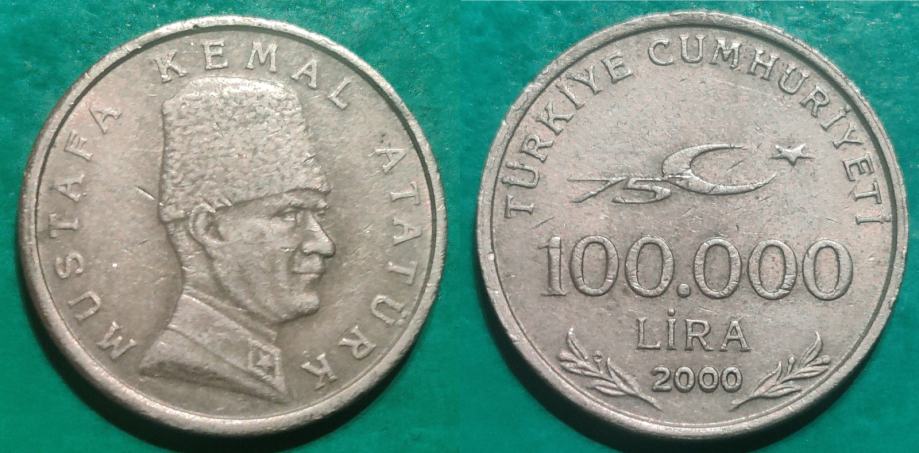 Turkey 100000 lira, 2000 Mustafa Kemal Ataturk ***/