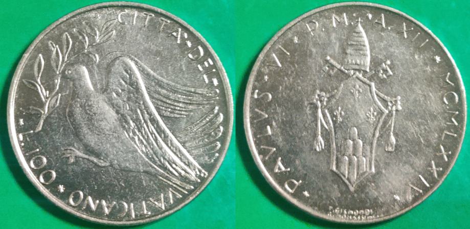 Vatican City 100 lire, 1974 ***/