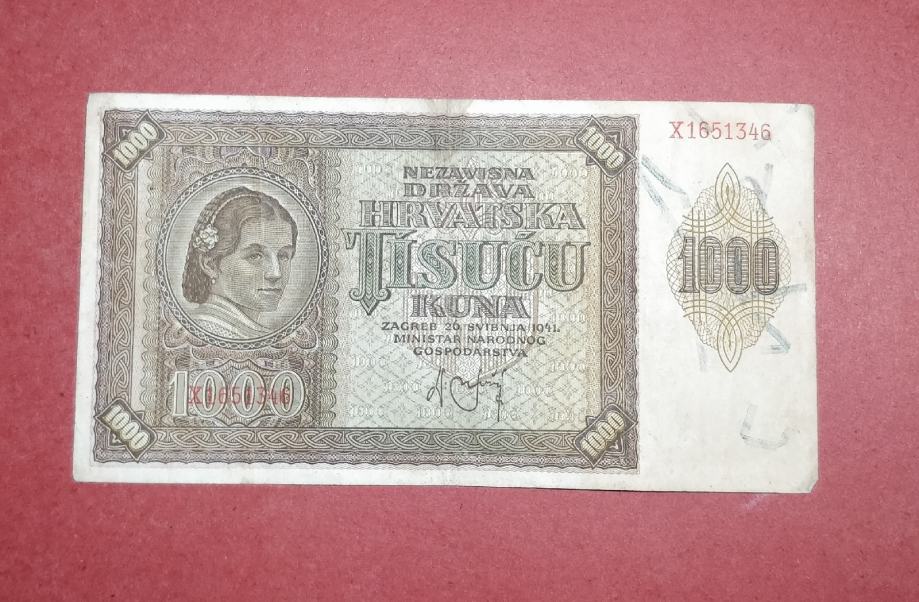 1000 kuna 1941. NDH