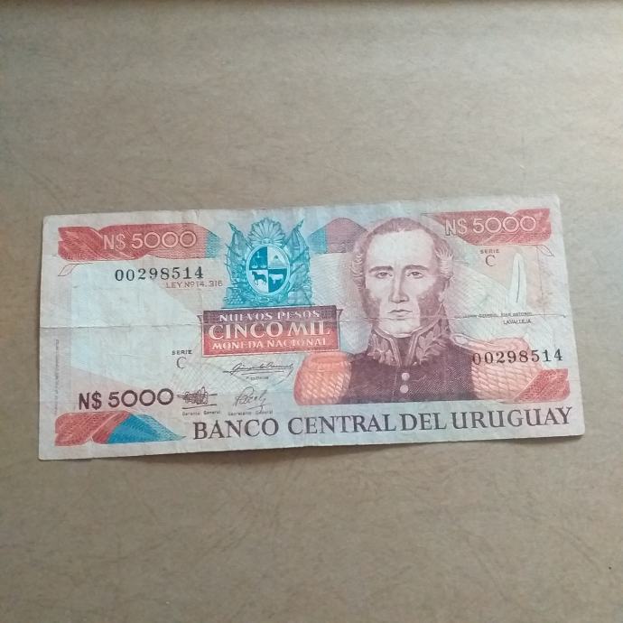 5000 pesos Urugvaj