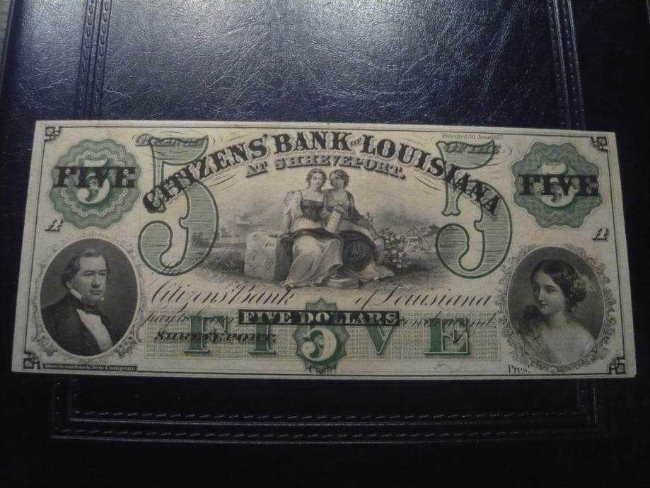 AMERIKA 5$ CITIZENS BANK OF LOUISIANA-UNC
