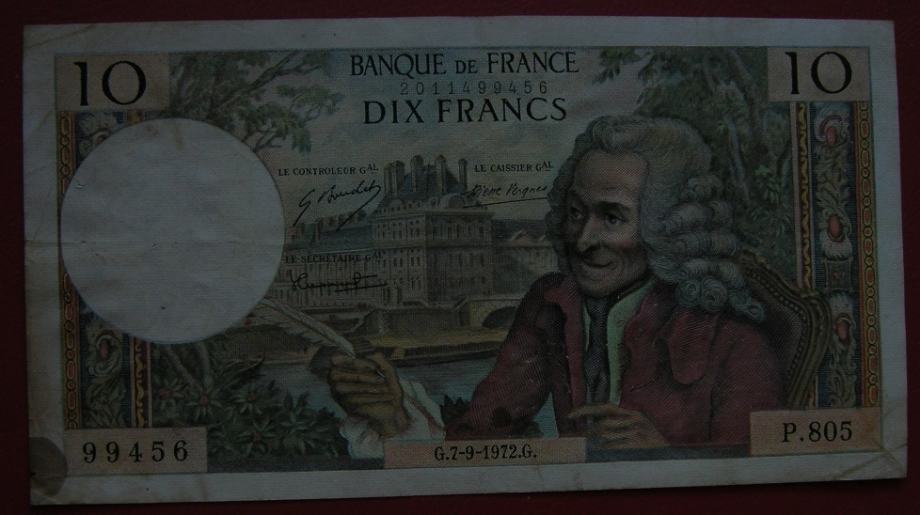 Francuska 10 Francs 1972