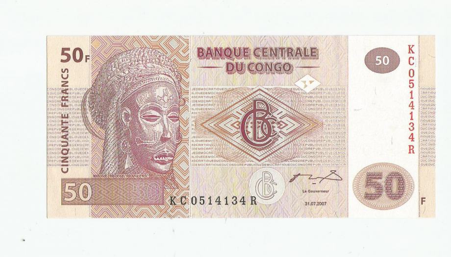 CONGO 50 franaka 2007. UNC