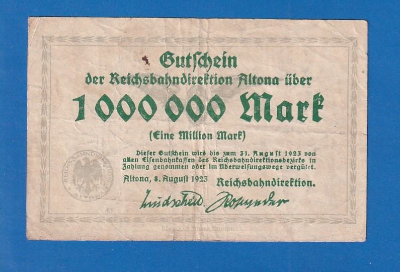 NJEMAČKA REICH 1 MILLION   MARK 1923    - 4118