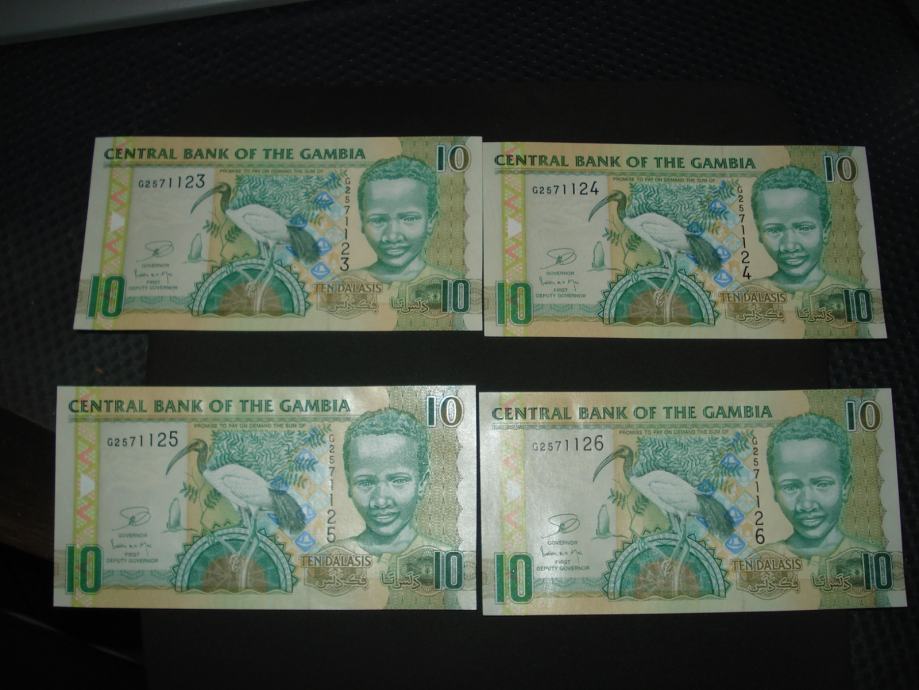 Novčanica Gambija / Gambia 10 dalasis 2006-2014.UNC (4 kom)
