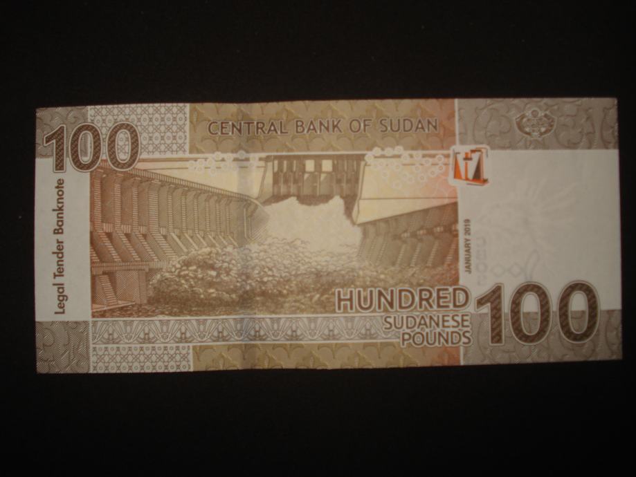 Novčanica Sudan 100 pounds 2019.UNC