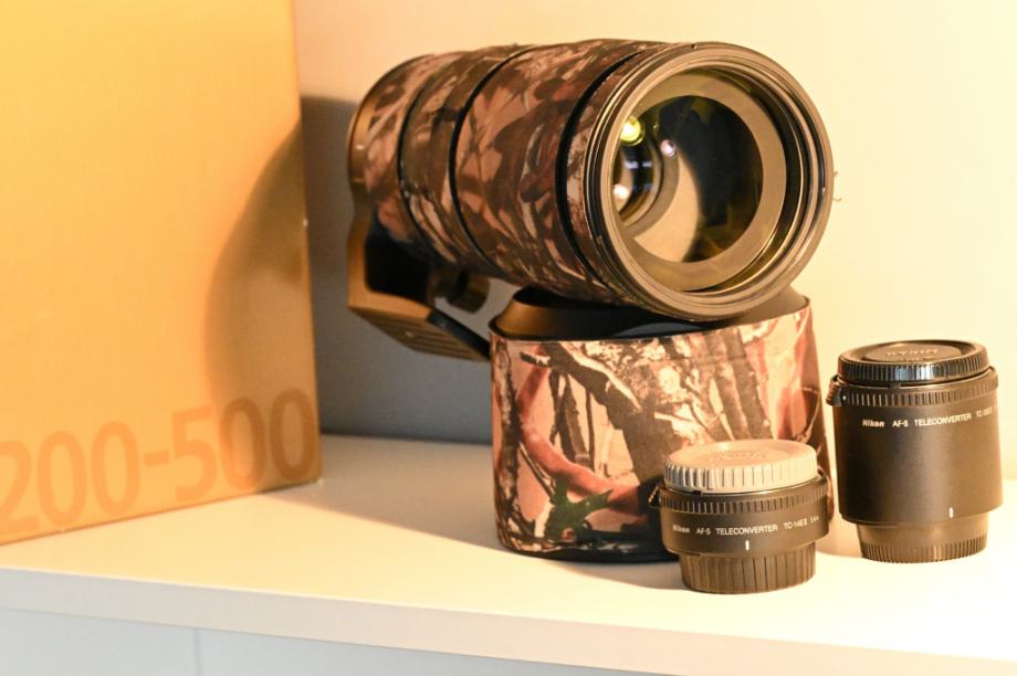 Nikon AF-S NIKKOR 200–500MM F/5.6E ED VR Lens + TC-14E II + TC-20E II